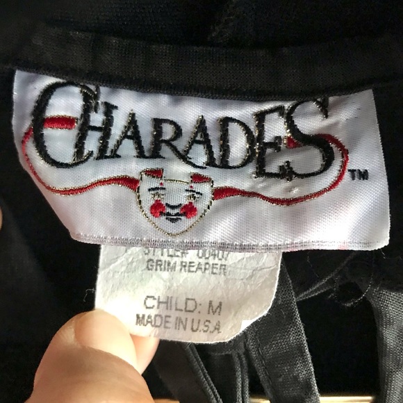 Vintage Charades Halloween grim reaper costume velvet cloak with huge sleeves - Picture 2 of 3